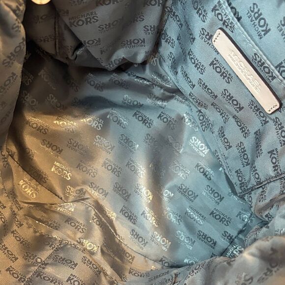 Michael Kors Metallic Pebbled Leather Shoulder Tote Bag - Picture 14 of 14